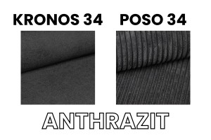 JOHN II 140x200 Poso 34/Kronos 34 Anthrazit Boxspringbett mit Bettkasten Deine Möbel