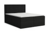 Schwarzes Boxspringbett John II mit strukturiertem Kopfteil auf weißem Hintergrund.