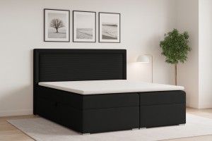 JOHN II 140x200 Poso 135/Kronos 7 Schwarz Boxspringbett mit Bettkasten Deine Möbel