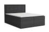 Boxspringbett John II in dunklem Anthrazit vor weißem Hintergrund.