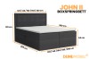 Größentabelle und Abmessungen für das John II Boxspringbett von 120 bis 202 cm Breite.