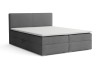 Modernes graues Boxspringbett mit Stauraum auf weißem Hintergrund.