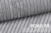 Detailopname van de lichtgrijze cord-stof Poso 55 voor hoogwaardige meubels