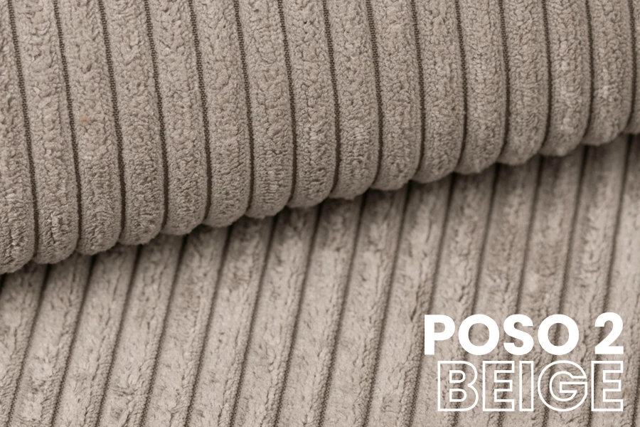Meubelstof POSO 2 in beige – cord-look met zacht oppervlak voor moderne meubels.