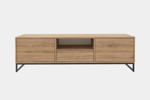 GENEVE 160 cm breit TV-Lowboard TV-Schrank TV-Kommode Sandbeige Dunkelgrün Deine Möbel 