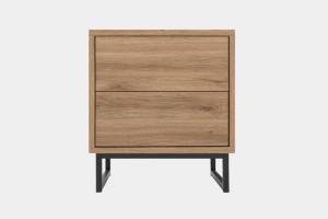 GENEVE 43 cm breit Nachttisch Nachtkommode Sandbeige Dunkelgrün Deine Möbel 