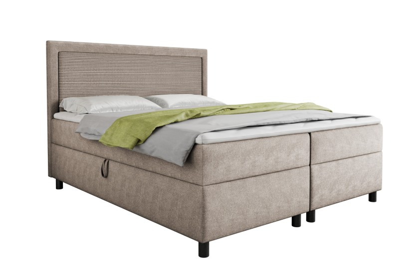JOHN 160x200 Poso 2/Paros 2 Beige Boxspringbett mit Bettkasten Deine Möbel
