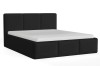 Modernes schwarzes Polsterbett mit Matratze, elegantes Design für das Schlafzimmer.
