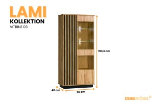LAMI 03 Standvitrine LED-Beleuchtung optional Deine Moebel 
