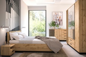 LAMI 04 Regal in Wotan Eiche/Schwarz Matt/Lamellen Deine Moebel