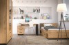 Einrichtungsbeispiel Jugendzimmer mit Lami Möbeln: Bett, Schreibtisch und Kleiderschrank in Eiche.