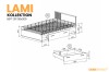 Technical drawing with dimensions for the Lami bed 120x200 cm and the bed drawer.