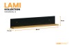 Maße für das Wandregal 12 der Lami Kollektion: 90 cm breit, 18 cm hoch und 17,6 cm tief.