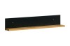 Schlichtes Wandregal 12 in Eiche-Optik mit schwarzer Rückwand aus der Lami Möbelserie.