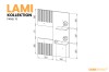 Technical drawing of Lami wall panel 13 with detailed dimensions and assembly details.