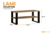 LAMI Couchtisch 09 in Eichenoptik mit Maßen 100x56x48,7 cm und schwarzem Metallgestell.