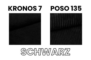 LARS 180x200 Poso 135/Kronos 7 Schwarz Boxspringbett mit Bettkasten Deine Möbel