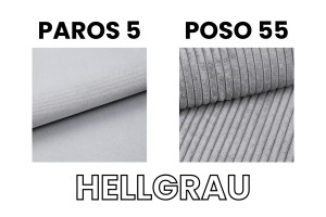 LARS 180x200 Poso 55/Paros 5 Hellgrau Boxspringbett mit Bettkasten Deine Möbel