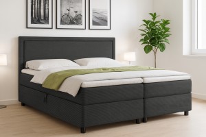 LARS 180x200 Poso 34/Kronos 34 Anthrazit Boxspringbett mit Bettkasten Deine Möbel