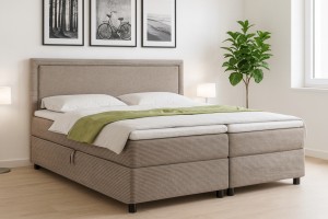 LARS 160x200 Poso 2/Paros 2 Beige Boxspringbett mit Bettkasten Deine Möbel