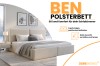 Ben Polsterbett in Ecru mit praktischem Bettkasten für das Schlafzimmer.