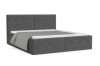 Dunkelgraues Boxspringbett aus Cord-Stoff, freigestellt auf weißem Hintergrund.