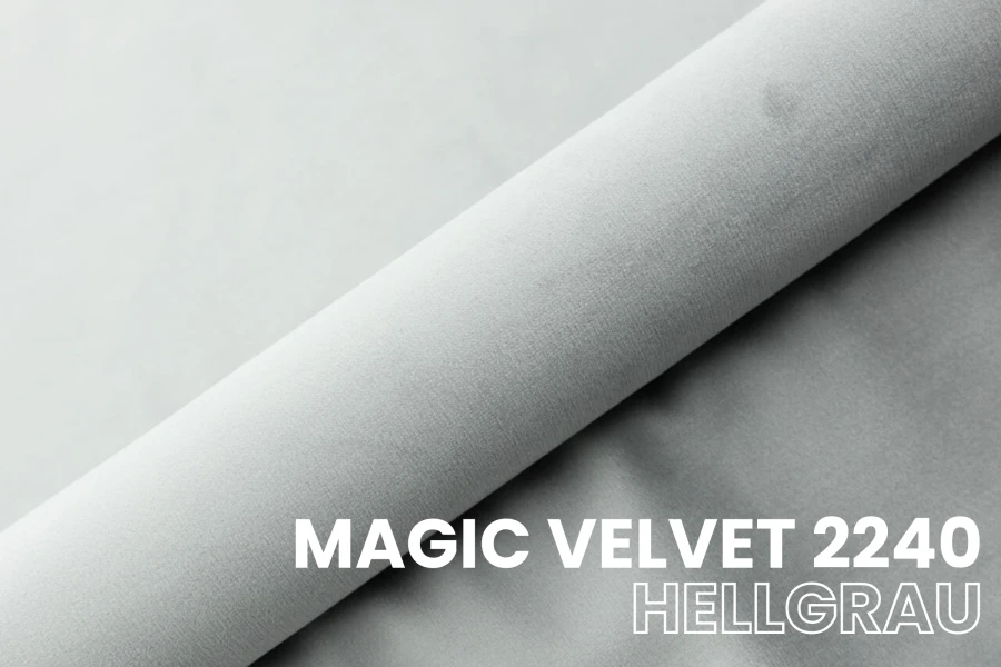 Magic Velvet 2240 hellgrau Stoffmuster Nahaufnahme für Polsterbett