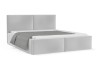 Modern light grey upholstered bed Ben with high headboard on a white background