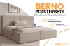 Berno Polsterbett in Beige mit Bettkasten für stilvolle Schlafzimmer.