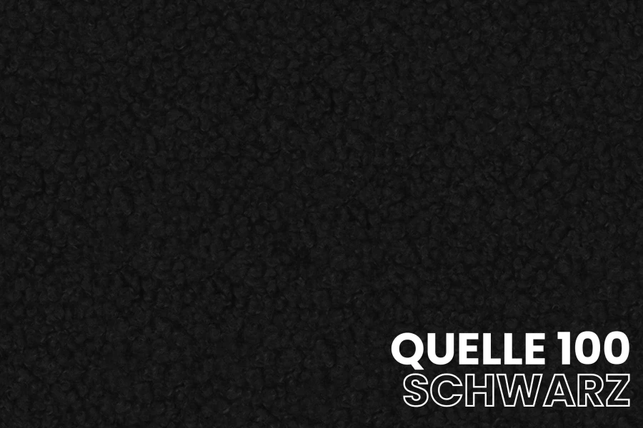 Polsterstoff Quelle 100 in Schwarz – Strukturierter Bouclé-Stoff für Möbel.