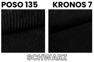 DAGA MINI 120x200 Poso 135/Kronos 7 Schwarz Boxspringbett mit Bettkasten und einer durchgehenden Matratze Deine Möbel