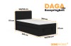 Daga Mini Boxspringbett Maße: Technische Zeichnung mit Abmessungen für verschiedene Größen.