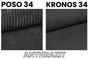 DAGA MINI 120x200 Poso 34/Kronos 34 Anthrazit Boxspringbett mit Bettkasten und einer durchgehenden Matratze Deine Möbel