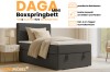 DAGA MINI Boxspringbett Produktübersicht mit Details zu Bettkasten und Kaltschaum-Topper.