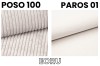 Stoffmuster POSO 100 und PAROS 01 in Ecru für das DAGA MINI Boxspringbett.