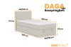 Abmessungen des DAGA MINI Boxspringbetts: 100/120x200 cm Liegefläche und 110 cm Höhe.