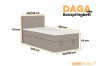 DAGA MINI Boxspringbett Maße: 100/120x200 cm Liegefläche und 110 cm Kopfteilhöhe.