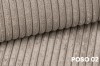 Detailansicht der Textur von Poso 02: Hochwertiger Cord-Polsterstoff in einem warmen Beigeton.