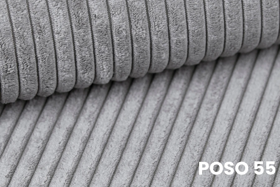 Hellgrauer Cord-Stoff POSO 55 - Nahaufnahme der hochwertigen Textur