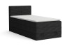 Boxspringbett Einzelbett in Anthrazit mit Cord-Bezug POSO 135 auf weißem Hintergrund.