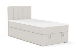 DAVID MINI 100x200 Paros 1 Ecru Boxspringbett mit Bettkasten und einer durchgehenden Matratze Deine Möbel