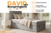 David Mini Boxspringbett Produktübersicht mit Bettkasten und Topper-Details.