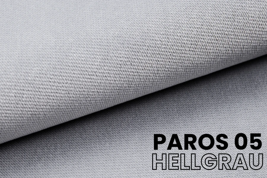 Stoffmuster Paros 05 in Hellgrau – Detailaufnahme der hochwertigen Textur.