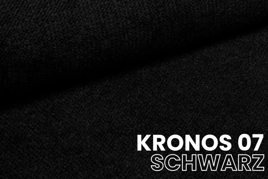 Stoffmuster Kronos 07 Schwarz: Detailansicht des hochwertigen Webstoffs für Boxspringbetten.