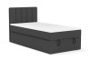 David Mini Boxspringbett in Anthrazit, modernes Einzelbett mit gepolstertem Kopfteil.