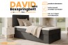 Modernes David Mini Boxspringbett in Dunkelgrau mit Bettkasten und Topper für stilvolle Schlafzimmer.