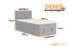 Maße und Abmessungen für das Denis Mini Boxspringbett in Grau mit Kopfteil.