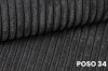 Nahaufnahme von dunkelgrauem Cordstoff Poso 34 für moderne Polstermöbel.