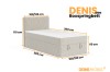 Maßgrafik für Denis Mini Boxspringbett mit Details zu Höhe, Breite und Länge.