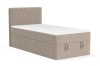 Kompaktes Denis Mini Boxspringbett in beigem Cord-Stoff für hohen Schlafkomfort.